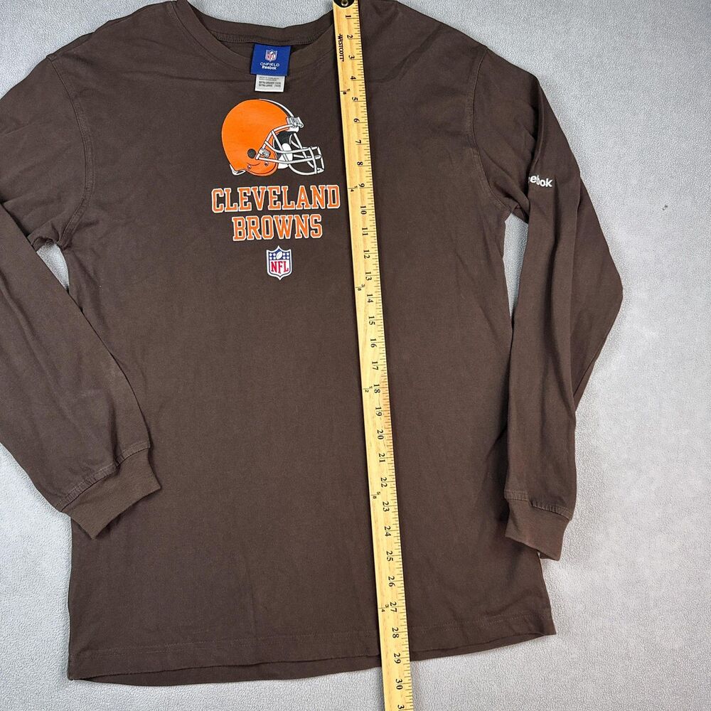 Cleveland Browns Shirt Youth XL NFL Football Long Sleeve Reebok Cotton Crew CLE - Picture 4 of 8